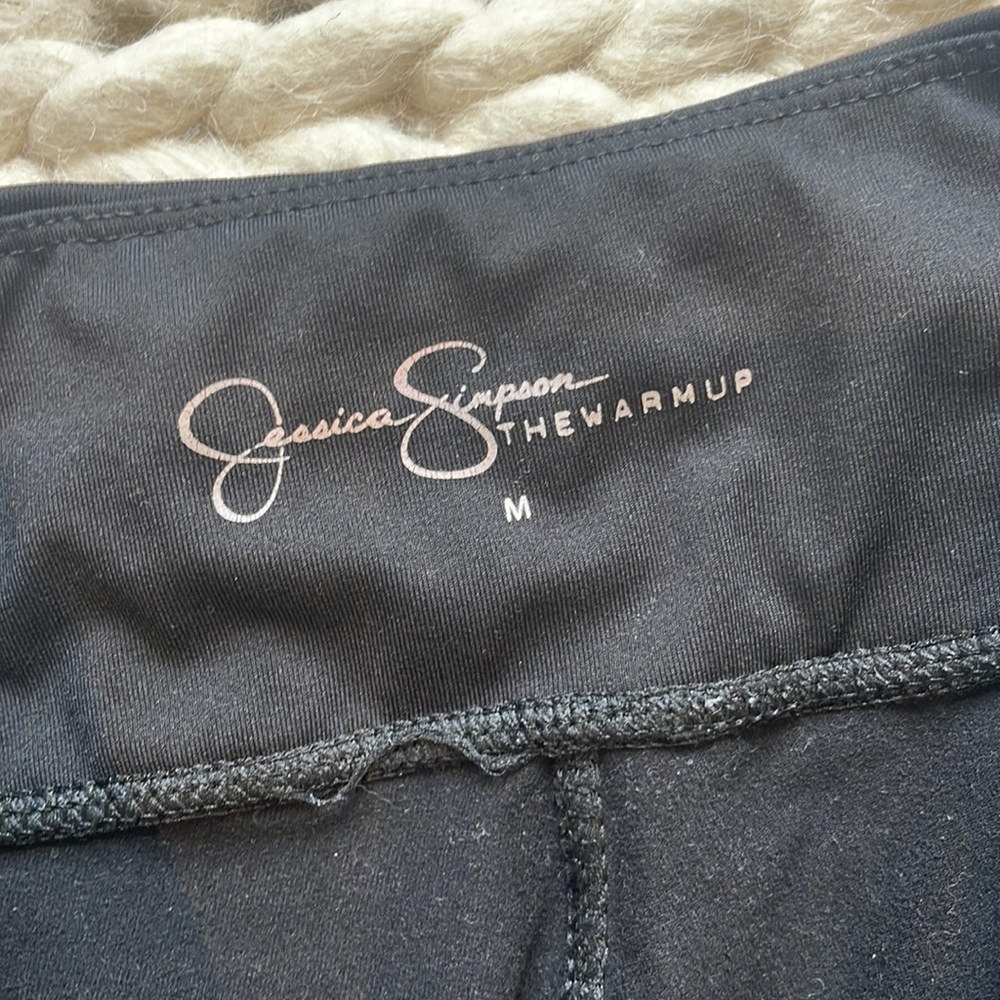 JESSICA SIMPSON THE WARMUP LEGGINGS BLACK WITH STARS SIZE MEDIUM - Picture 3 of 3